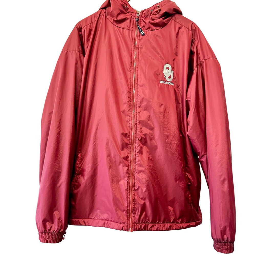 Charles River Oklahoma Sooners Jacket Mens XL Red Fleece Lined Windbreaker OU